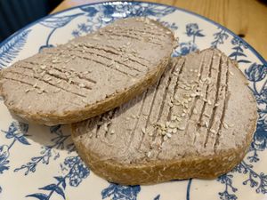 Toast with walnut pate  at Menta (Cafe de especialidad & Dulcería Vegana) in Puerto Natales