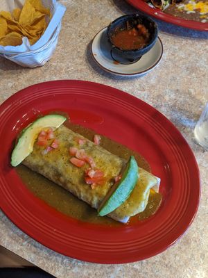 Zucchini burrito (vegan! no cheese) at Carlos Restaurante in Winston