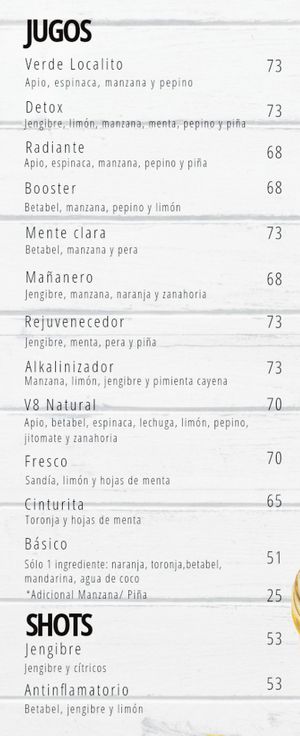 Menu 5 of 8, May 2023 at Localito in Morelia