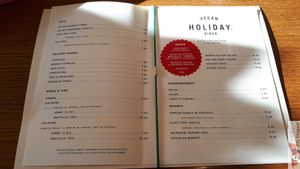January menus at Holiday Vegan Diner in Paris