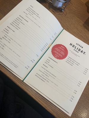Simple but gorgeous menu!  at Holiday Vegan Diner in Paris