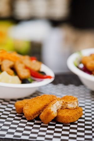 Veggan nuggets at No Ponto in Nazare