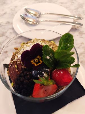 Avocado chocolate mousse at Fellinis in Ambleside