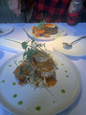 Moroccan spiced filo pastry at Fellinis in Ambleside