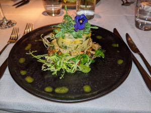 Herby polenta with chargrilled artichokes at Fellinis in Ambleside