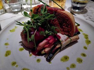 Lentils and nuts en croute at Fellinis in Ambleside