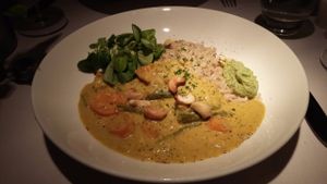 Vegetables & Cashews in Ginger Almond Sauce at Fellinis in Ambleside