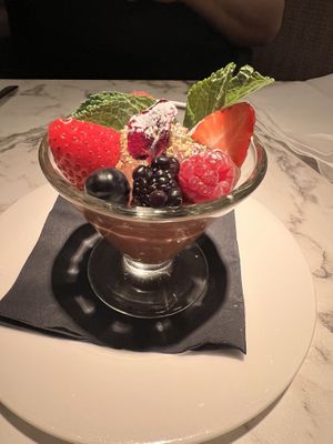 Chocolate and avocado mousse  at Fellinis in Ambleside