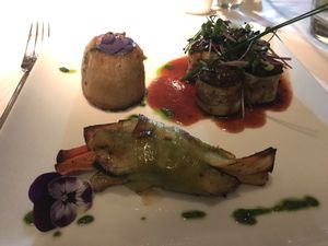 Nut roast (vegan) with potato & roast vegetables. Sorry can’t remember exact description not the dish my friend had pictured here.  at Fellinis in Ambleside