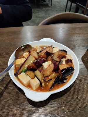 Spicy eggplant with tofu at Shwe Myanmar Burmese Cuisine in Livermore