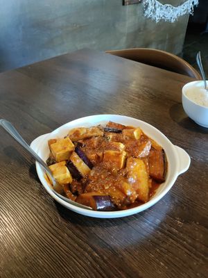 Eggplant curry with tofu at Shwe Myanmar Burmese Cuisine in Livermore