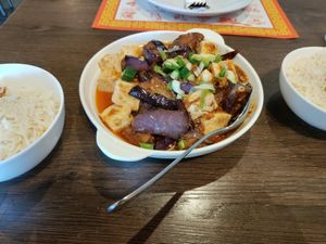 Spicy eggplant with tofu at Shwe Myanmar Burmese Cuisine in Livermore