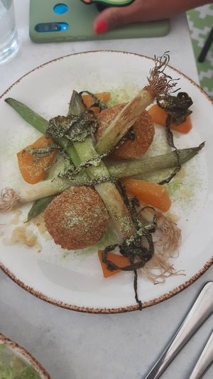Roast young leeks at Glas Restaurant in Dublin