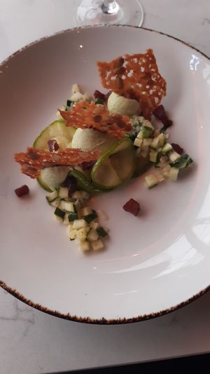 Courgette carpacio at Glas Restaurant in Dublin