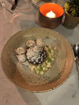 Turnip cake- it tasted like a drier carrot cake  at Glas Restaurant in Dublin