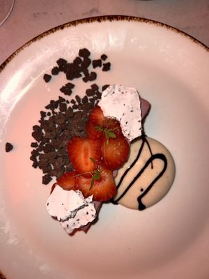Strawberry cheesecake  at Glas Restaurant in Dublin
