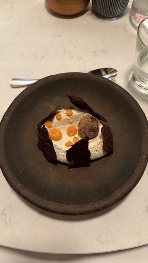 Walnut mousse  at Glas Restaurant in Dublin