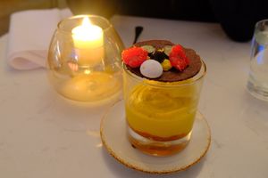 Mango sorbet at Glas Restaurant in Dublin