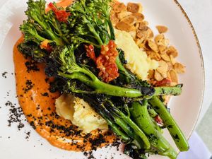 Charred broccoli  at Glas Restaurant in Dublin