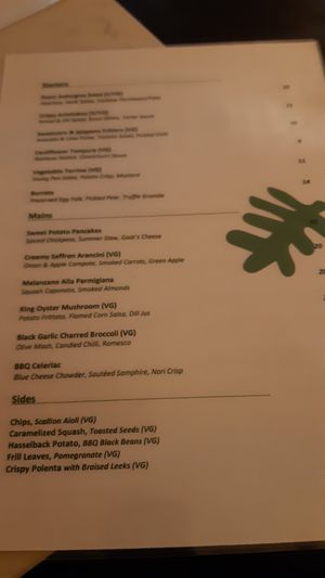 A la carte at Glas Restaurant in Dublin