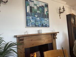 Dining room with real fireplace   at The Godstone Inn in Godstone