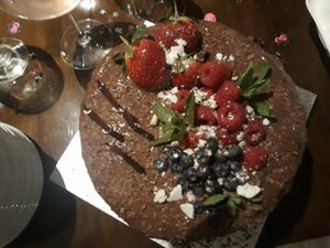 Vegan birthday cake.  at The Godstone Inn in Godstone