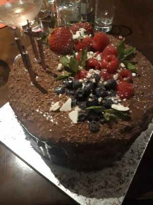 Awesome vegan chocolate cake make by the team. at The Godstone Inn in Godstone