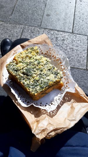Spinach cake at Curieux Coffeeshop in Nantes