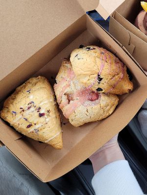 Lavender / Strawberry / Lemon Blueberry scones at Anita's Bread and Coffee in Chilliwack