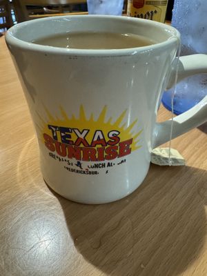 Earl grey tea with almond milkk  at Texas Sunrise in Fredericksburg