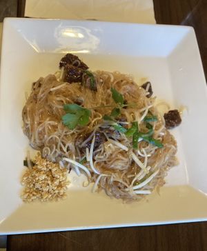 Vegan Traditional Pad Thai with Impossible Meat  at Thai Thai'm in Loveland