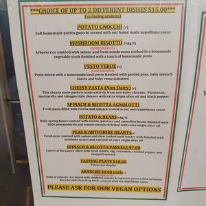 Menu at My Italian Table in Adelaide