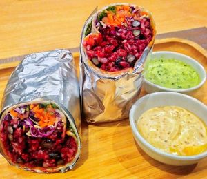Beetroot Chorizo Burrito at iVegan in Makati