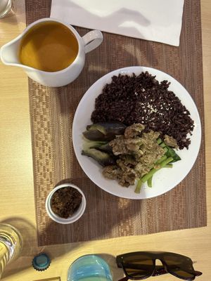 More kare kare with red rice   at iVegan in Makati