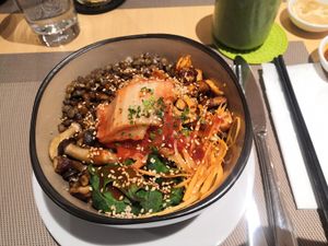 Bibimbap with brown rice - full of taste, spicy at iVegan in Makati