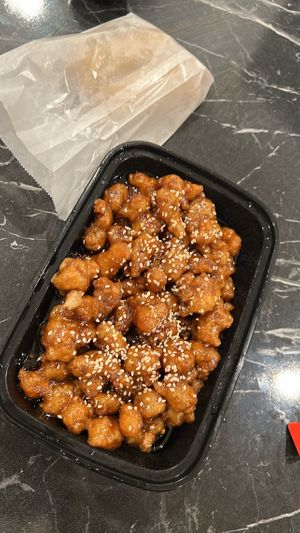 Sesame chicken   at Harmony Vegetarian in Chamblee
