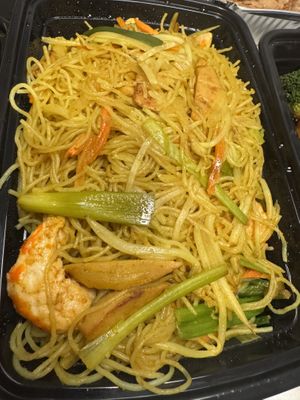 Stir Fry Noodle Singapore style  at Harmony Vegetarian in Chamblee