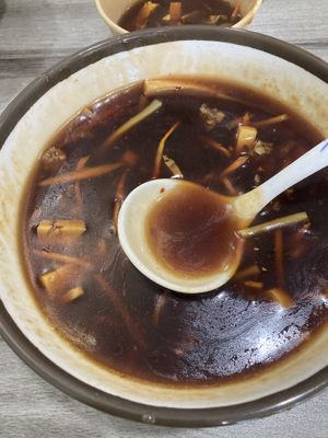Hot and sour soup  at Harmony Vegetarian in Chamblee