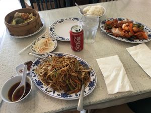 Tons of food! at Harmony Vegetarian in Chamblee