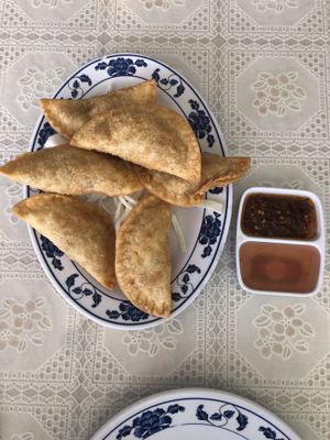 Curry puffs at Harmony Vegetarian in Chamblee
