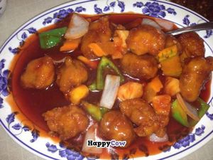 sweet and sour mock chicken at Harmony Vegetarian in Chamblee