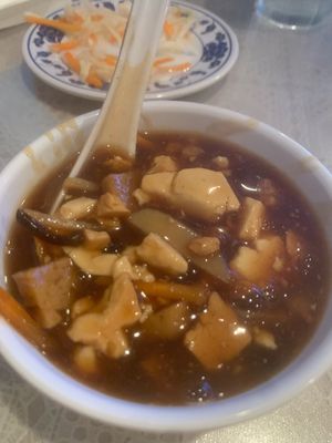 Hot and sour soup  at Harmony Vegetarian in Chamblee
