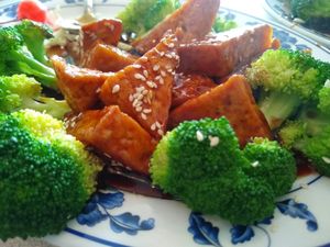 Sesame Tofu at Harmony Vegetarian in Chamblee