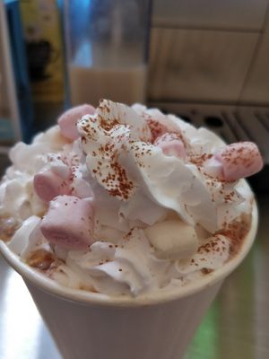 Yummy hot chocolate at Vegan Goodies Wales in Oswestry