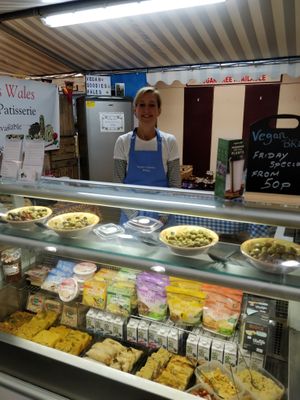 Vegan goodies Wales delicatessen Patisserie in Oswestry indoor market on Wednesday Friday Saturday.
SY 11 1PZ at Vegan Goodies Wales in Oswestry