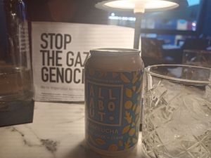 Delicious lemon and ginger kombucha at Burnt Pizza in Cork