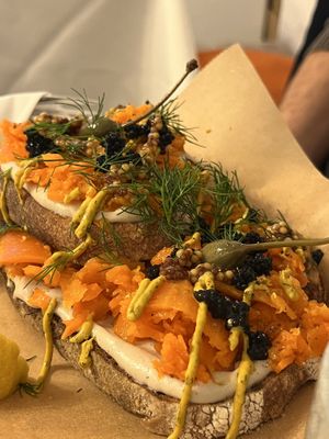 Tuna sandwich with caviar.   at Pepper & Ginny - Vegane Veinkost in Vienna