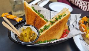 Triple grillen cheese with extra prosciutto (11,00€) at Pepper & Ginny - Vegane Veinkost in Vienna