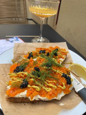 Carrot Lox Gourmet Bread  at Pepper & Ginny - Vegane Veinkost in Vienna