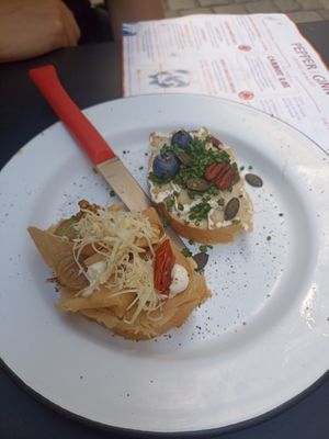 Their selfmade carrot lox is delicious! at Pepper & Ginny - Vegane Veinkost in Vienna